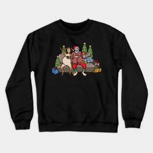 Foodie Gifts Food Coma Funny Christmas Pun Santa Claus Crewneck Sweatshirt